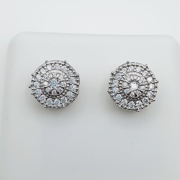 "925 Sterling Silver Plated CZ Earrings, EVBRS476 - Picture 1 of 9